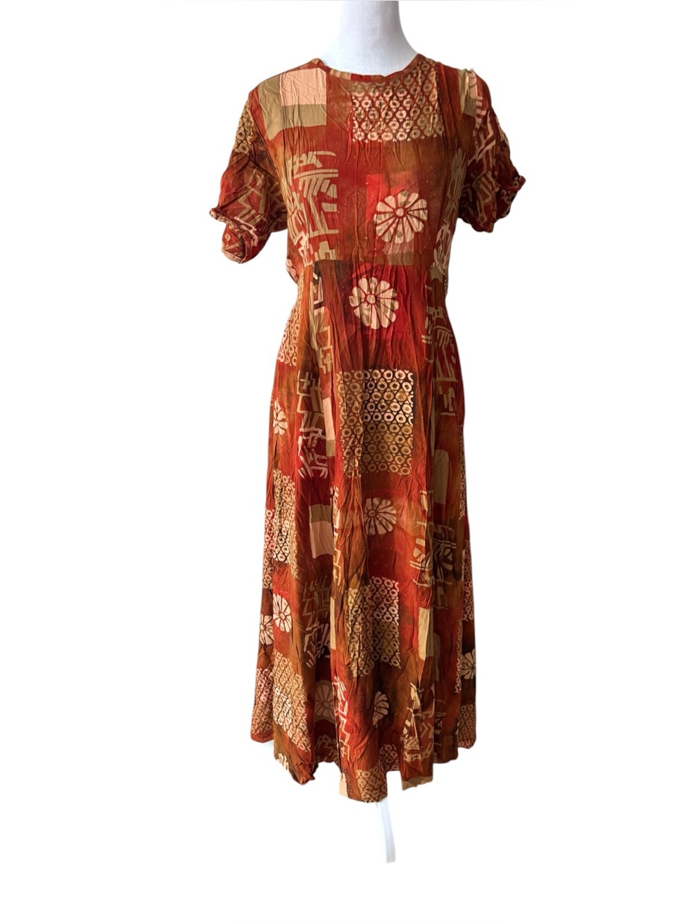 Vintage Hilo Hattie Rayon Maxi Dress 🤎🧡